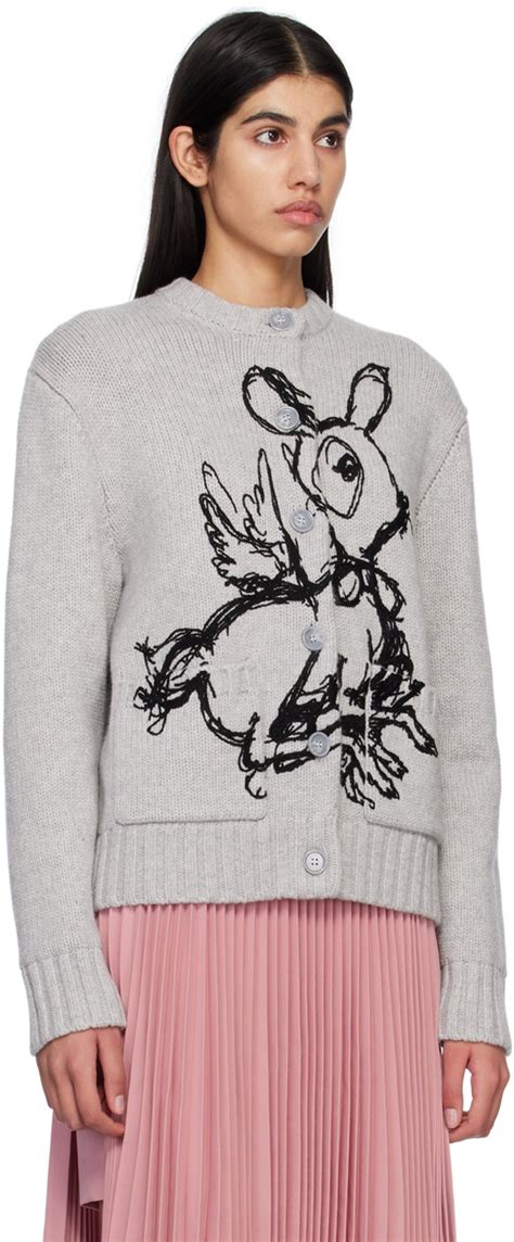 Burberry: Gray Deer Cardigan 